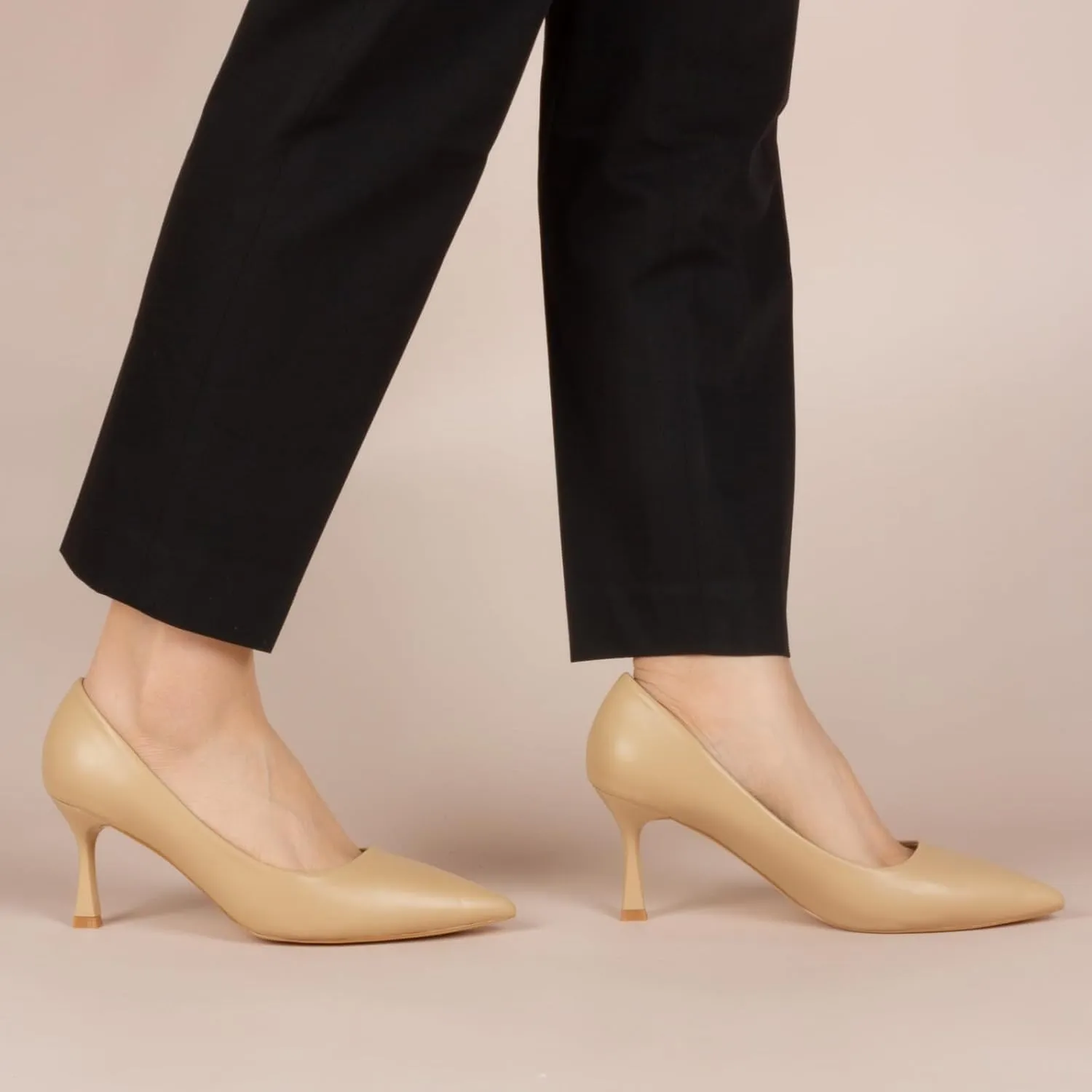 Kitten Heels Pumps Women Pointed Closed Toe Pumps Shoes for Work Wedding Party Slip-On Pumps Shoes for Lady Size 6-10