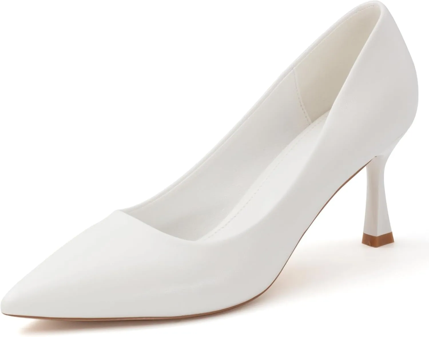Kitten Heels Pumps Women Pointed Closed Toe Pumps Shoes for Work Wedding Party Slip-On Pumps Shoes for Lady Size 6-10
