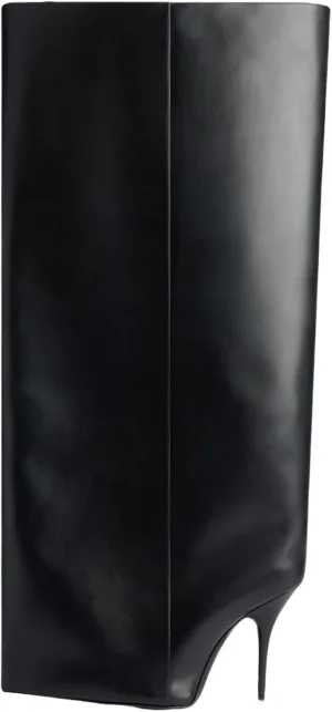 Knee High Stiletto Heel Boots for Women Fold Over Pointed Toe Extra Wide-Calf Pull On Boot Riding Slouchy Long Boots Straight Leg Stylish Fall Shoes