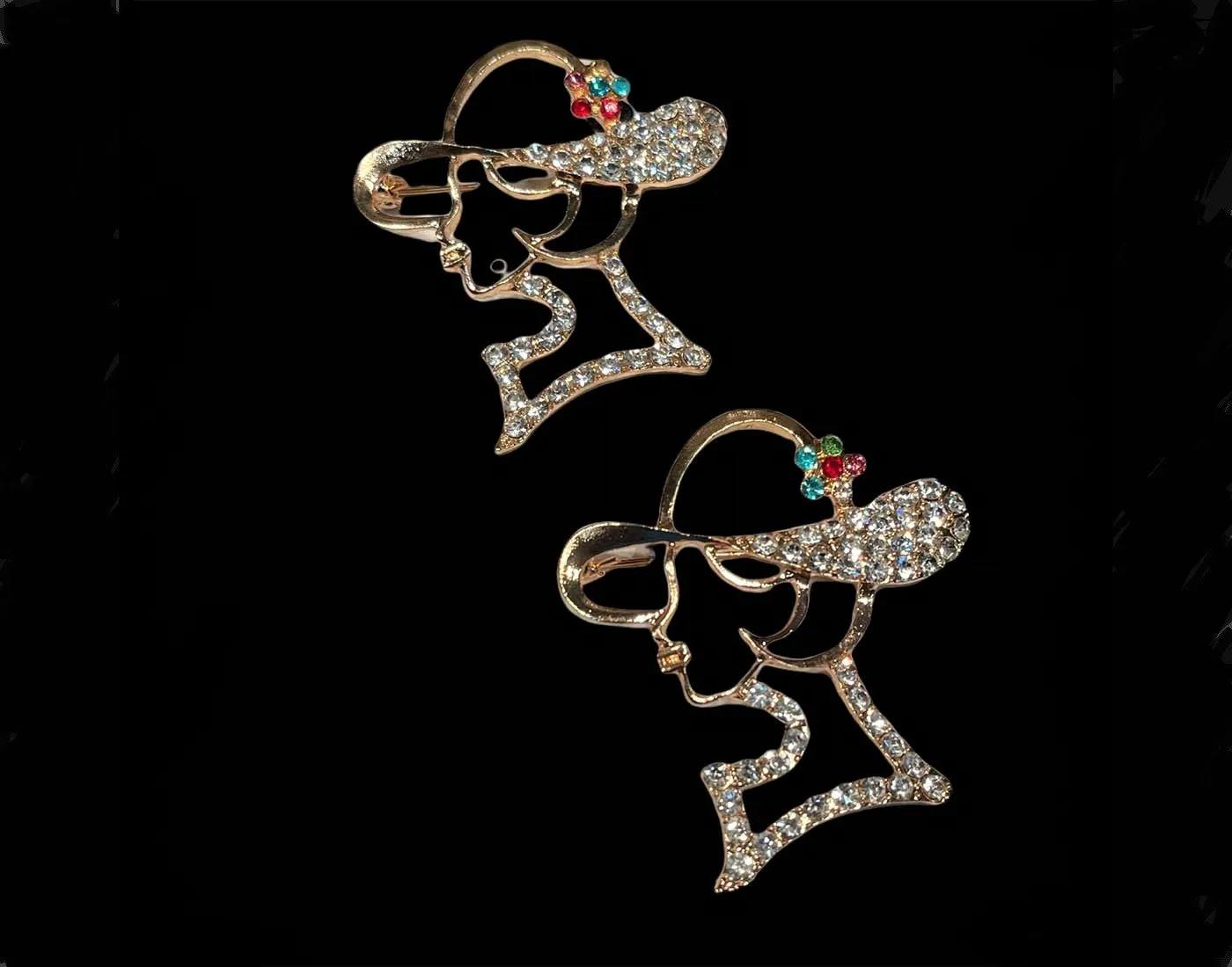 Ladies With Hats Brooches