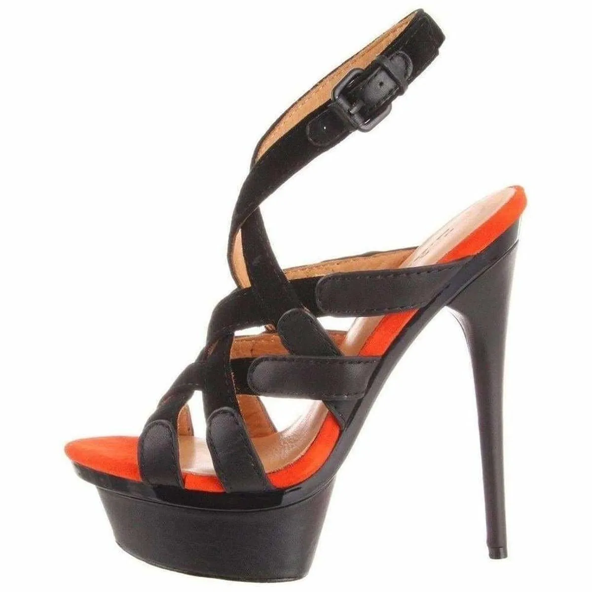 L.A.M.B. Elegant 'Imoden' Black High Heel Caged Sandals