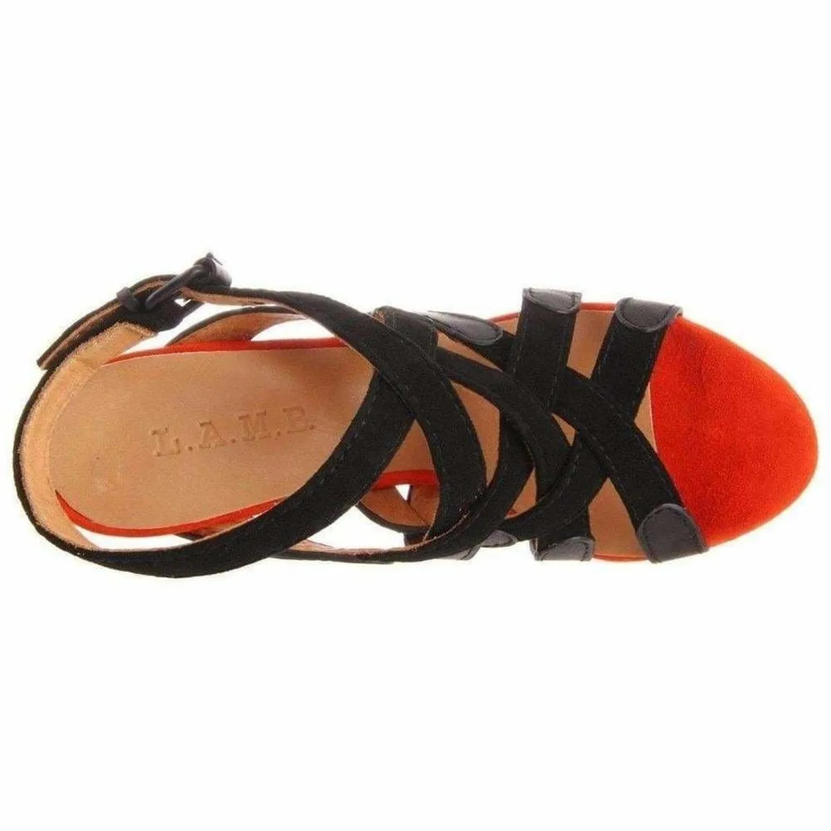 L.A.M.B. Elegant 'Imoden' Black High Heel Caged Sandals