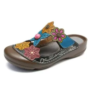 Leather Hook & Loop Lightweight Flip-flop