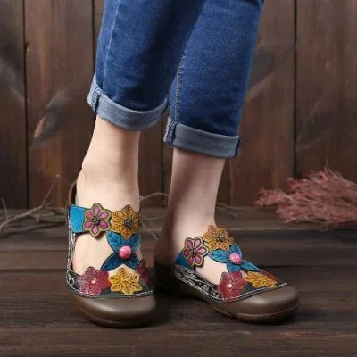 Leather Hook & Loop Lightweight Flip-flop