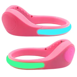 LED Luminous Lighting Shoe Clip Night Running Safety Sports Protect Warning Tool (Pink)