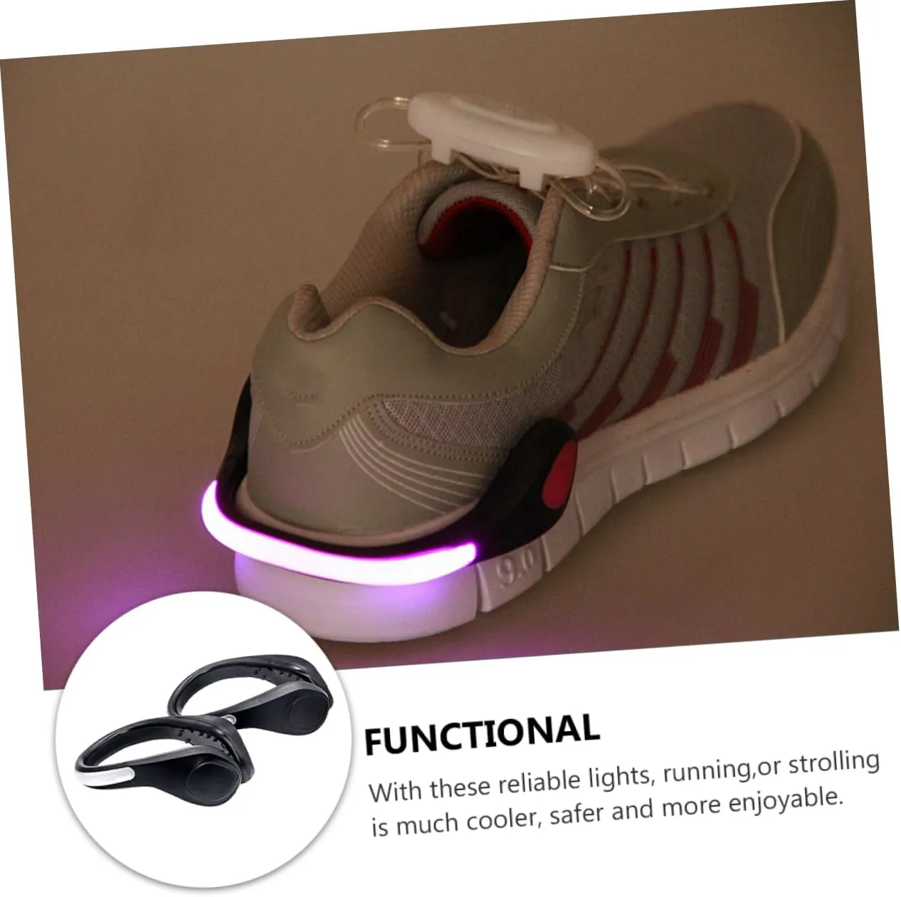 LED Shoe Clip Lights for Night Running Safety Flashing Gear for Runners and Cyclists Two Lighting Modes