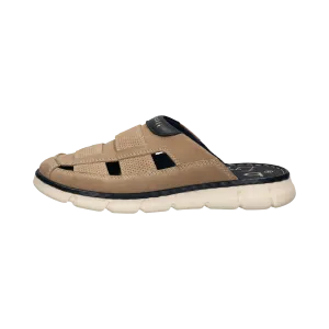 Leder Pantoletten beige