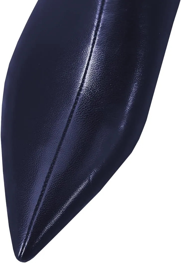 LEMUTISME Women's Stylish Pointed Toe Middle Seam Zip Up Low Kitten Heel Dressy Ankle Booties For Office Party Evening