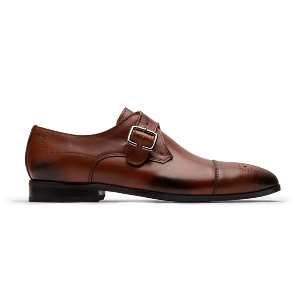 Light Brown Captoe Single Classic Monk Strap