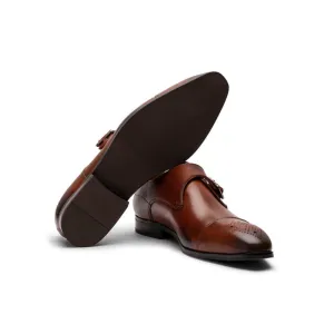 Light Brown Captoe Single Classic Monk Strap