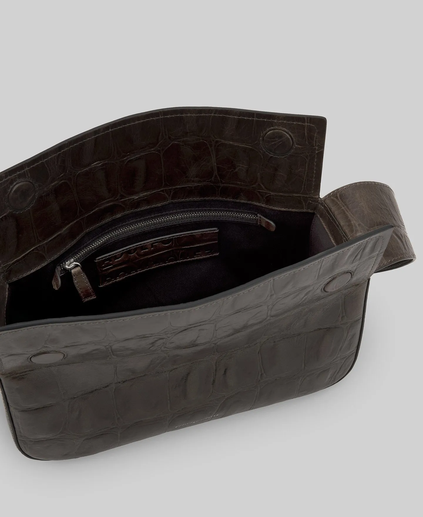 Light grey responsible leather coco bag for woman