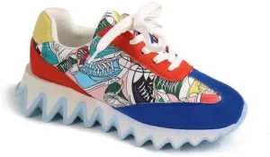 Liliana Alessia-1 Womens Low Top Grooved Sole Sneaker with Contrast Accent Casual Shoe