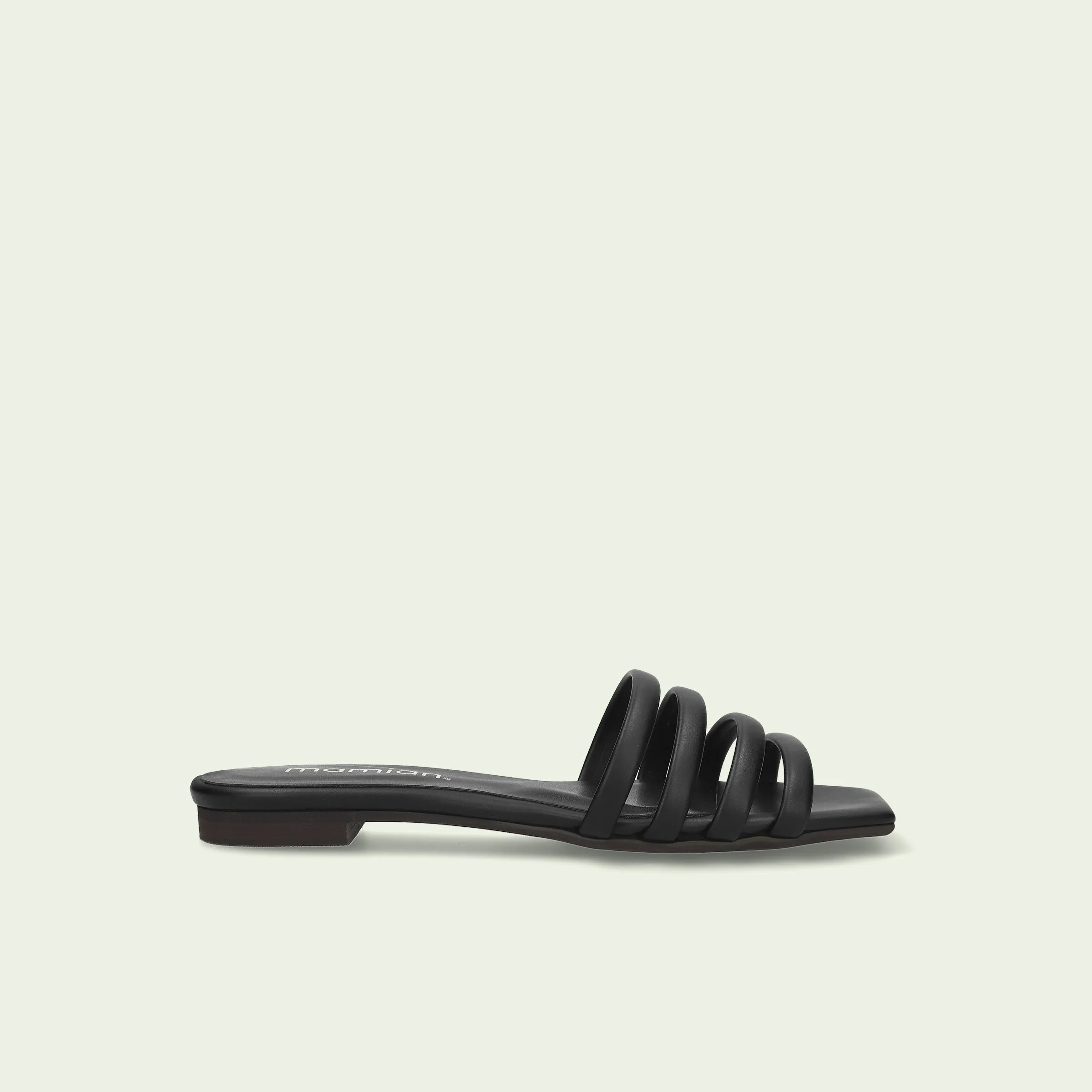 Limited special price 2,990 yen: Multiple strap flat mule (1238) black