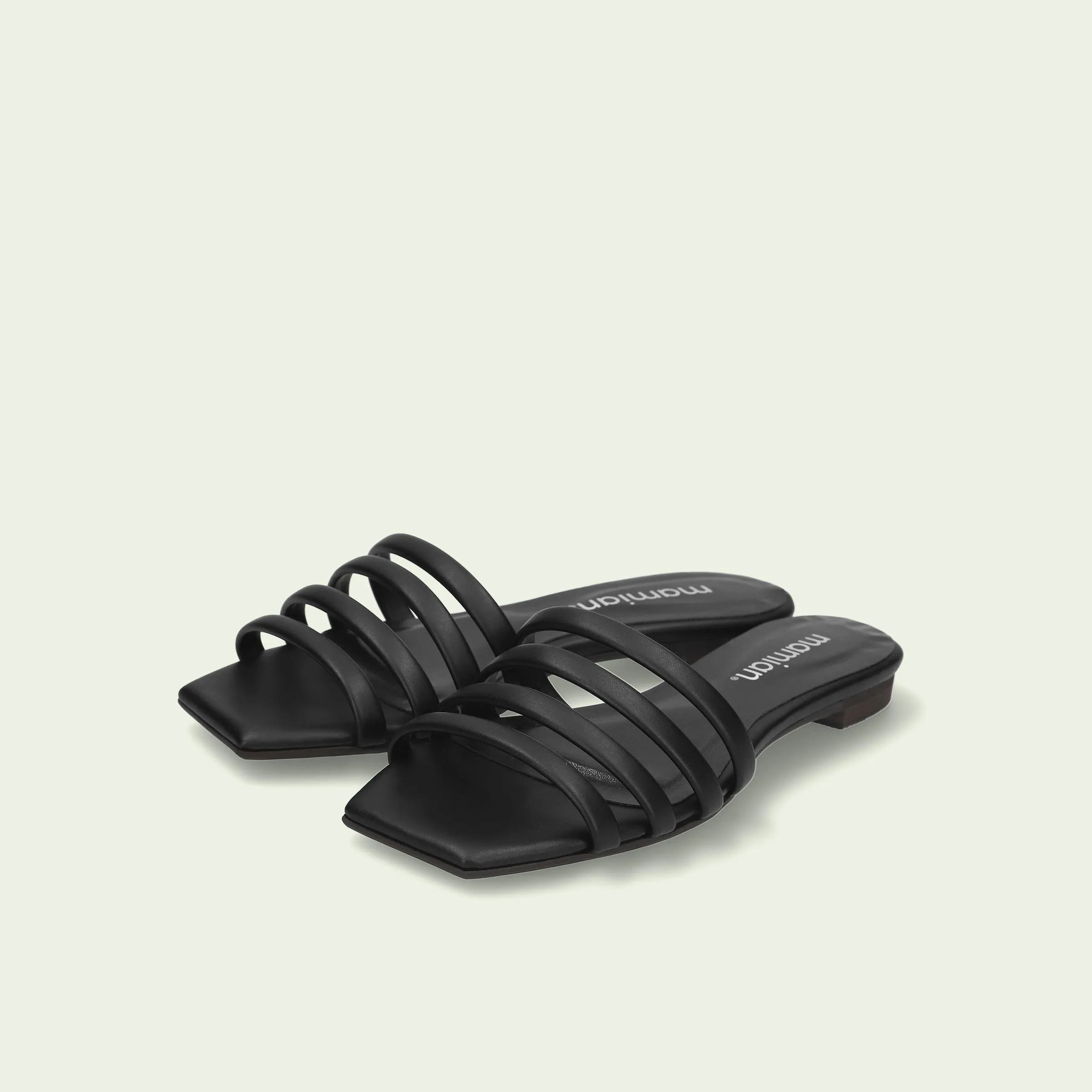 Limited special price 2,990 yen: Multiple strap flat mule (1238) black