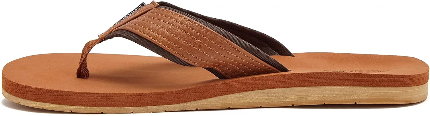 LONDON FOG Tyrone Men’s Thong Sandals, Athletic Flip Flops for Men Size 7 to 13 - Black, Tan, or Brown