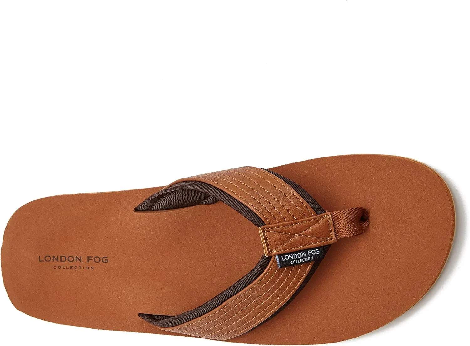 LONDON FOG Tyrone Men’s Thong Sandals, Athletic Flip Flops for Men Size 7 to 13 - Black, Tan, or Brown
