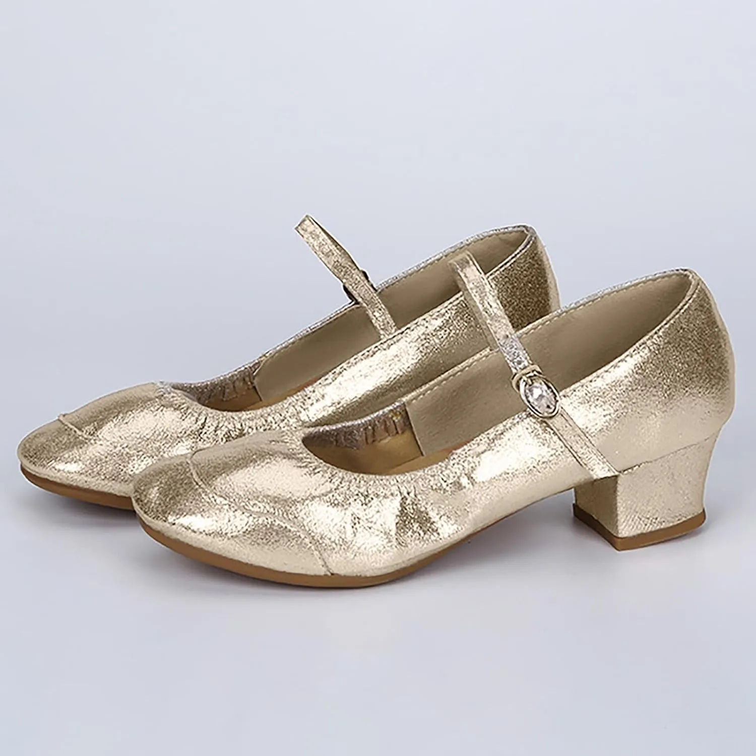 Low Heel Pumps Women's Dress Shoes T Strap Mary Janes Ladies Elegant Dancing Shoe Comfortable Closed Toe Heels