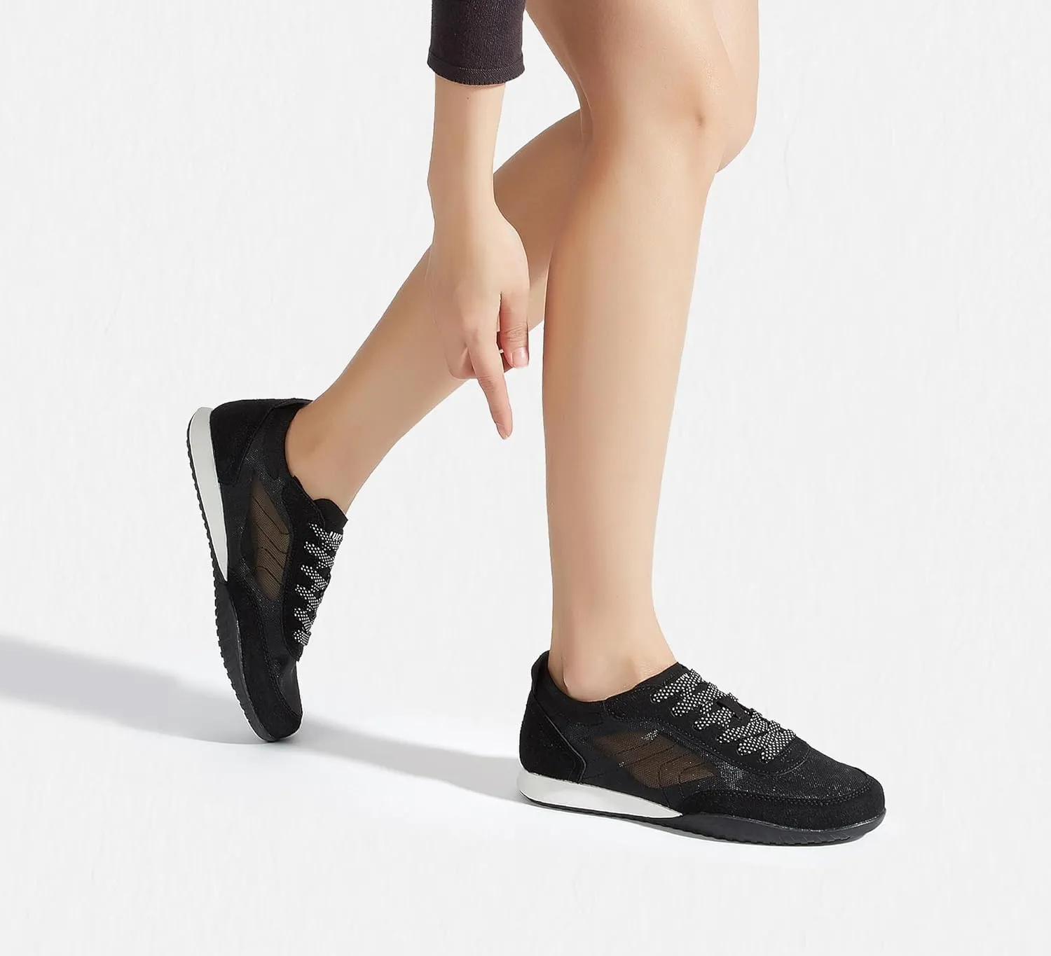 LUCKY STEP Women's Mesh Fashion Sneaker Colorblock Breathable Retro Lace-up Stylish Lifestyle Trendy Casual Walking Shoes