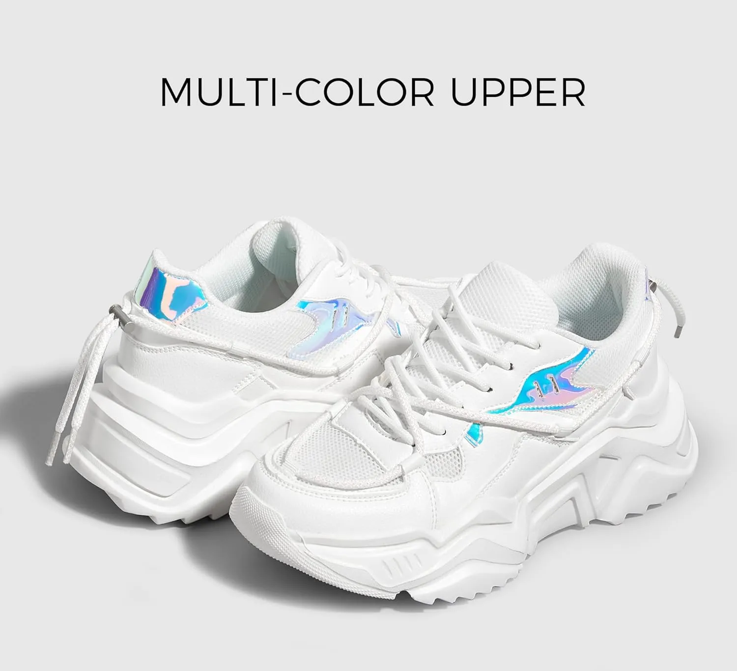 LUCKY STEP Women's Platform Colorful Fashion Sneakers Retro Colorblock Stylish Cute Chunky Dad Walking Shoes