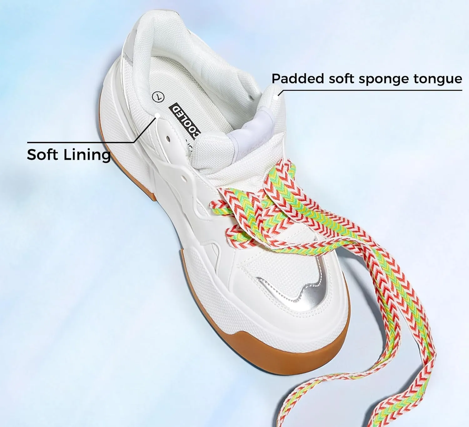 LUCKY STEP Women’s Platform Fashion Sneakers Lace up Casual Faux Leather Comfortable Thick Sole Tennis Walking Shoes