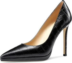 Lutalica W Women's Patent Leather Pointed Toe Sexy Platform High Heel Stiletto Dress Pumps for Party Nightclub Wedding