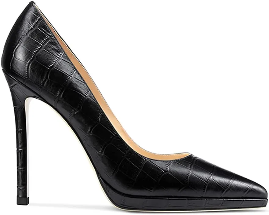 Lutalica W Women's Patent Leather Pointed Toe Sexy Platform High Heel Stiletto Dress Pumps for Party Nightclub Wedding