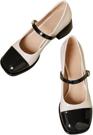 LUXINYU Women Square Toe Heels Pearl Elegant Ladies Pumps Heeled Dress Shoes Comfort Work Shoes