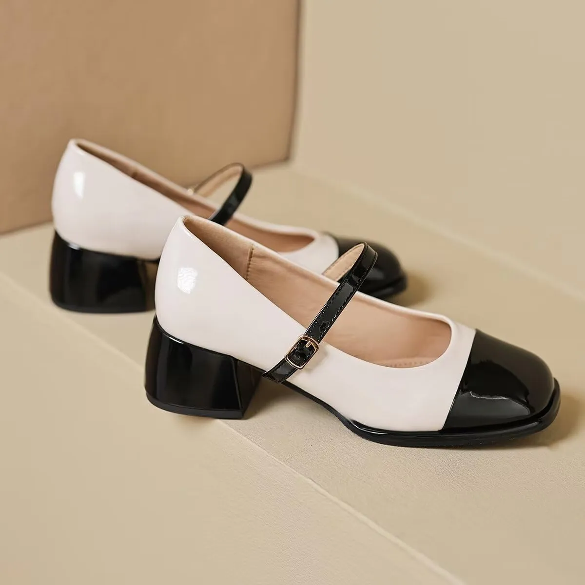 LUXINYU Women Square Toe Heels Pearl Elegant Ladies Pumps Heeled Dress Shoes Comfort Work Shoes