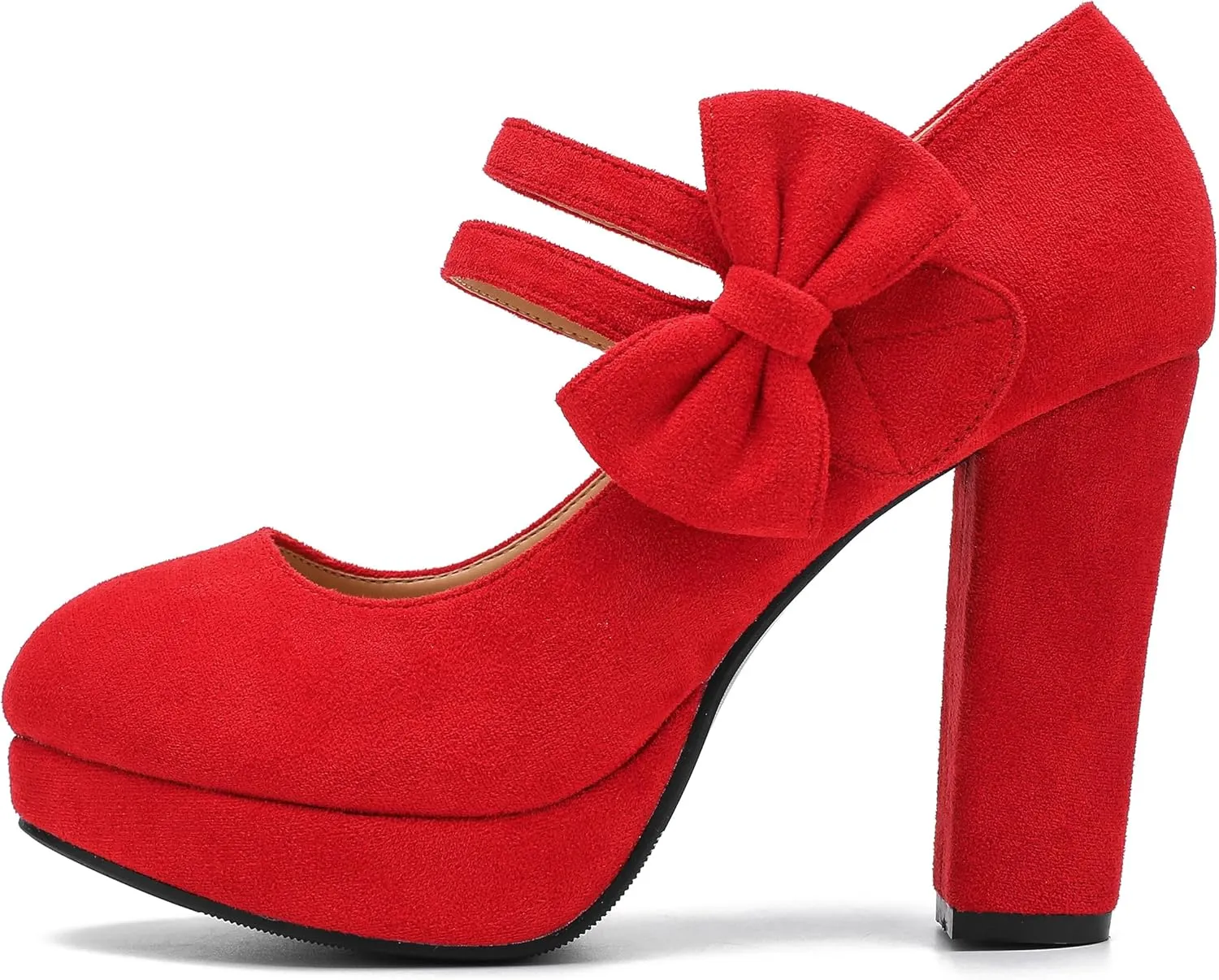 MAIERNISI JESSI Women's Bow Heel Pumps Platform High Heeled Wedding Dress Shoes