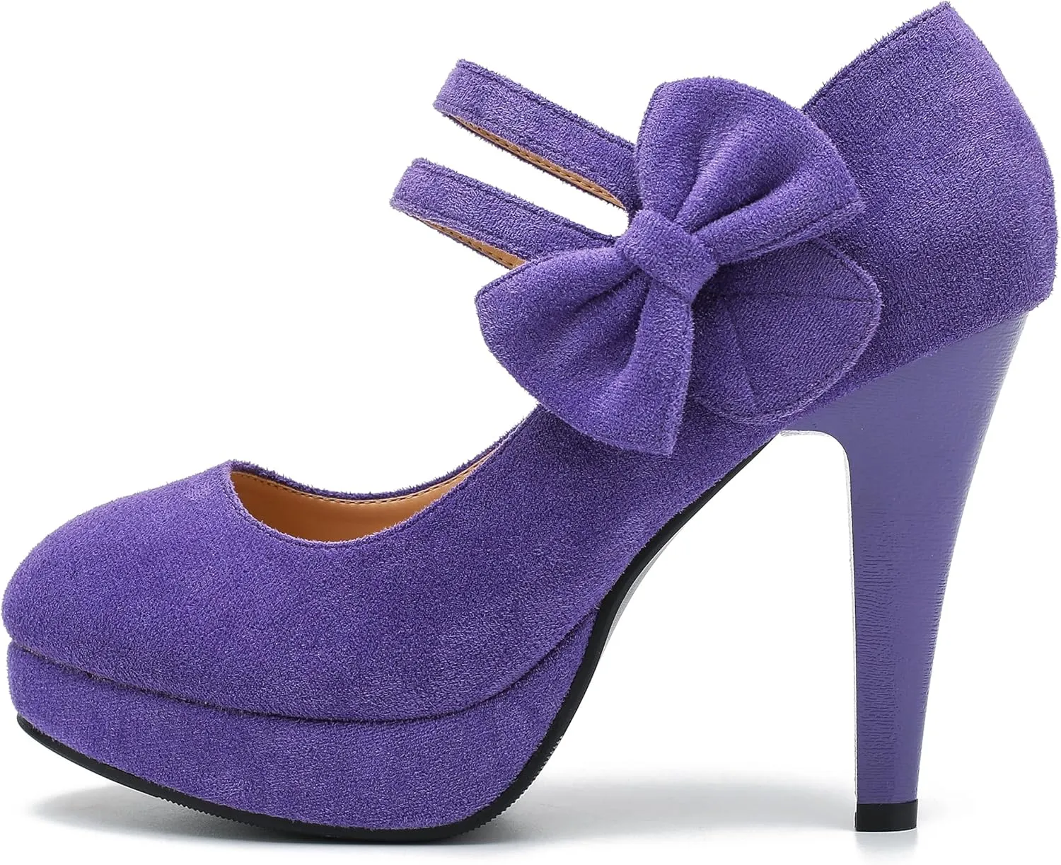 MAIERNISI JESSI Women's Bow Heel Pumps Platform High Heeled Wedding Dress Shoes