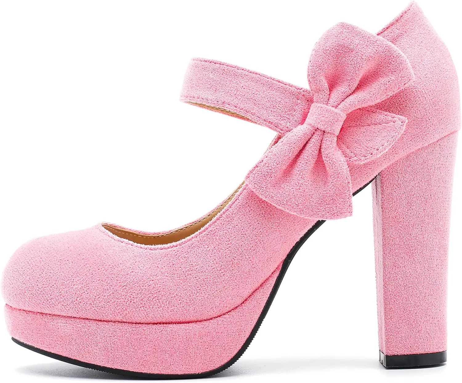 MAIERNISI JESSI Women's Bow Heel Pumps Platform High Heeled Wedding Dress Shoes