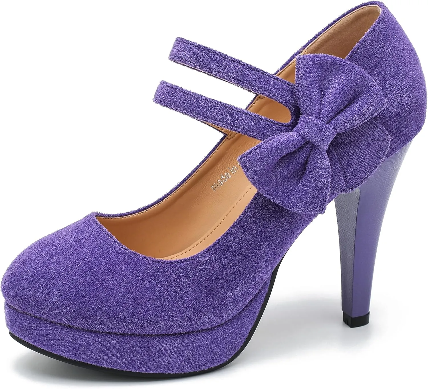 MAIERNISI JESSI Women's Bow Heel Pumps Platform High Heeled Wedding Dress Shoes