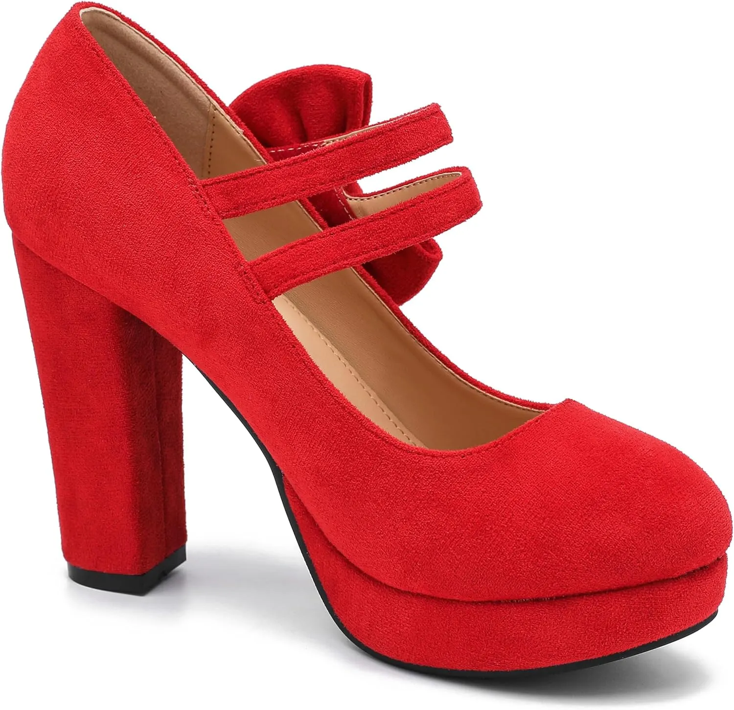 MAIERNISI JESSI Women's Bow Heel Pumps Platform High Heeled Wedding Dress Shoes