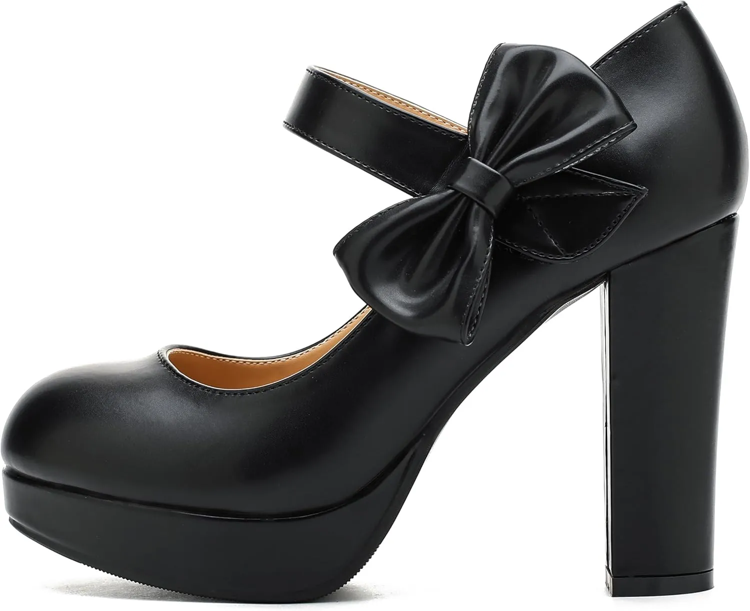MAIERNISI JESSI Women's Bow Heel Pumps Platform High Heeled Wedding Dress Shoes