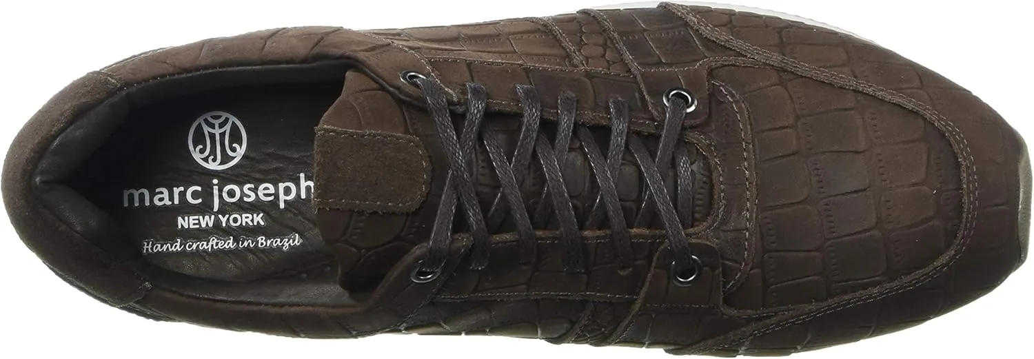 Marc Joseph New York Men's Leather Made in Brazil Luxury Fashion Trainer Croco Detail Sneaker