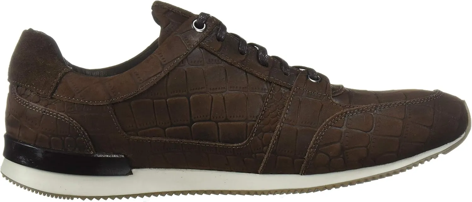 Marc Joseph New York Men's Leather Made in Brazil Luxury Fashion Trainer Croco Detail Sneaker