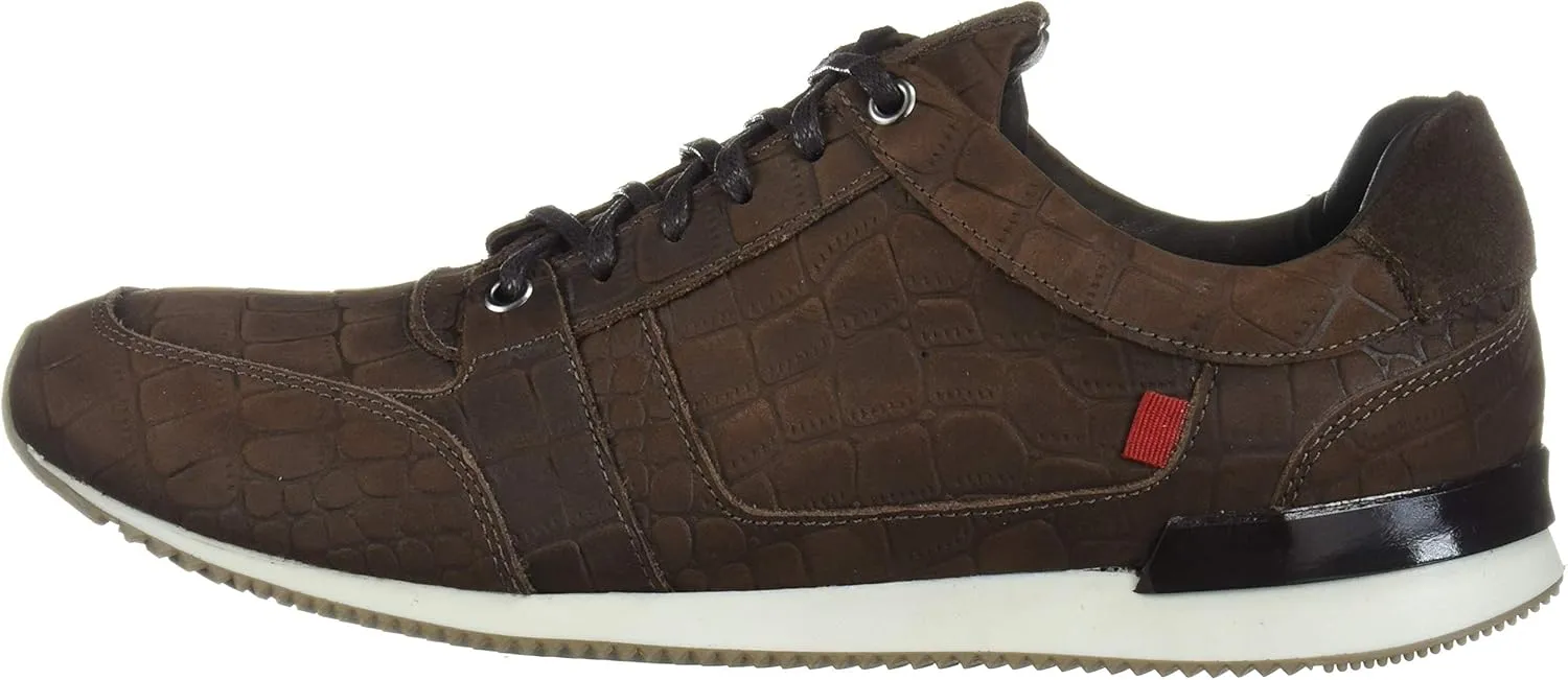 Marc Joseph New York Men's Leather Made in Brazil Luxury Fashion Trainer Croco Detail Sneaker