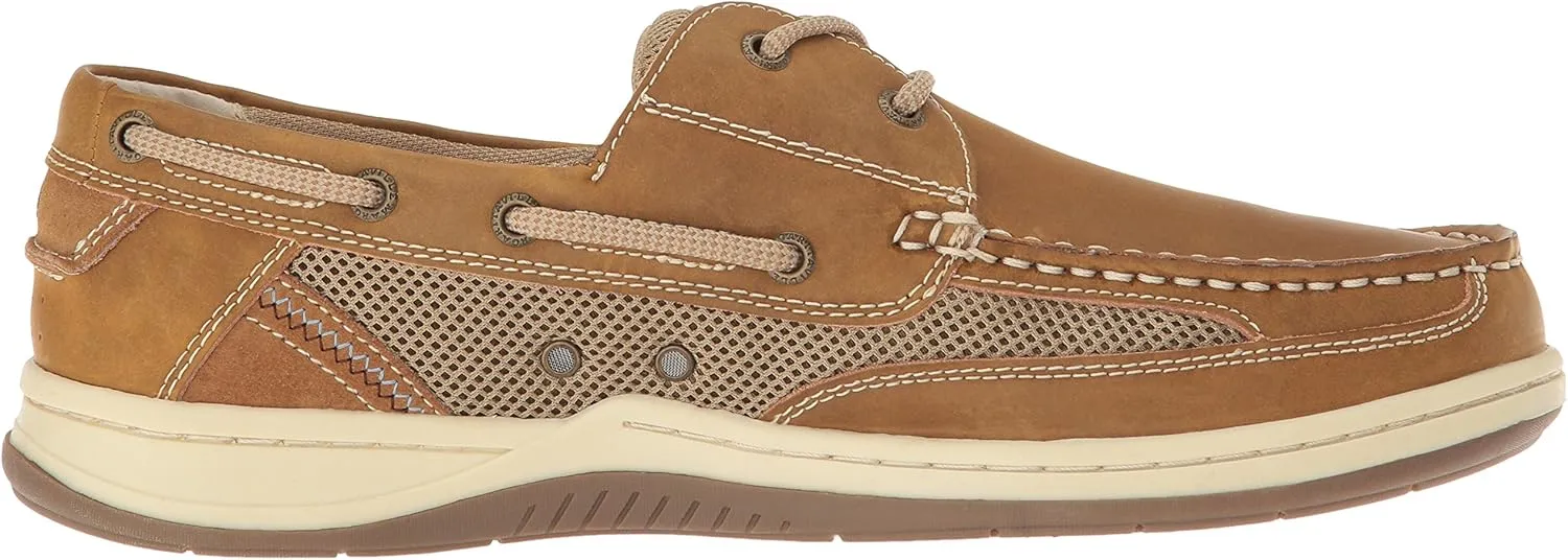 Margaritaville Mens Anchor Lace Boat Shoe, Light Tan, 9.5 US