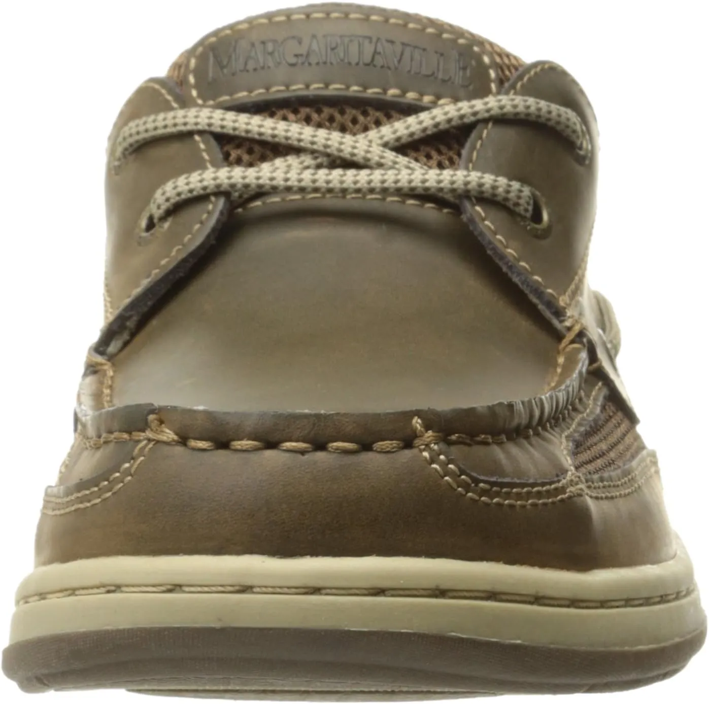 Margaritaville Mens Anchor Lace Boat Shoe, Light Tan, 9.5 US