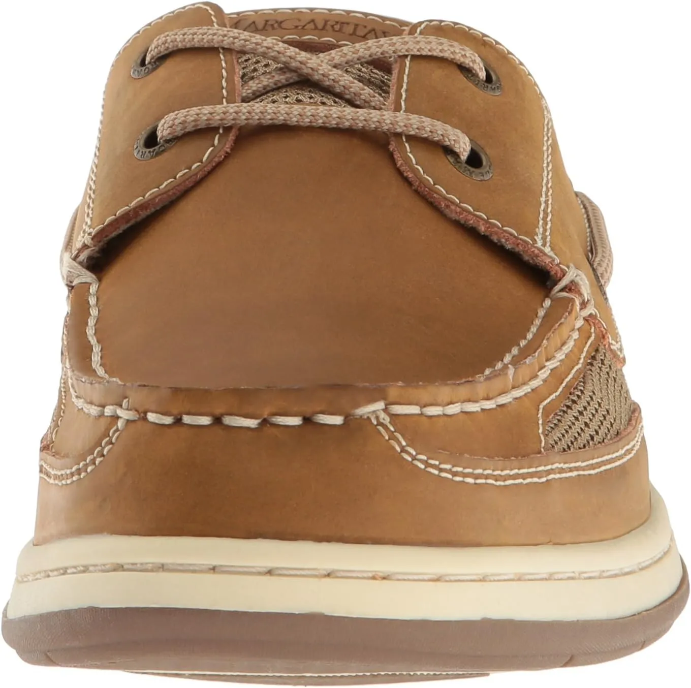 Margaritaville Mens Anchor Lace Boat Shoe, Light Tan, 9.5 US