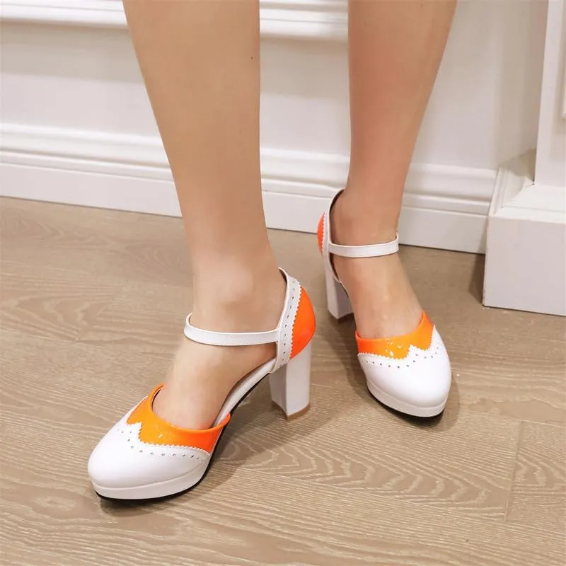 Mary Jane Heels for Women Bow Lolita Platform High Heels Kawaii Shoes Dress Round Toe Pumps