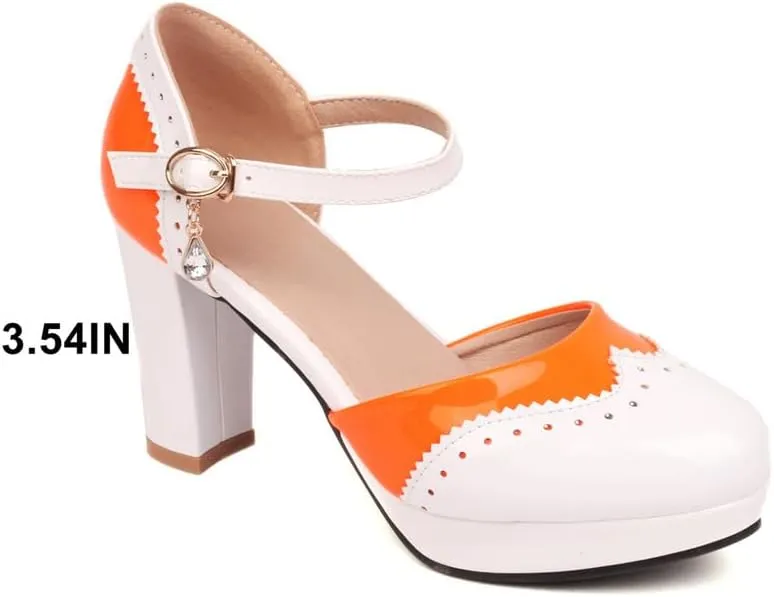 Mary Jane Heels for Women Bow Lolita Platform High Heels Kawaii Shoes Dress Round Toe Pumps