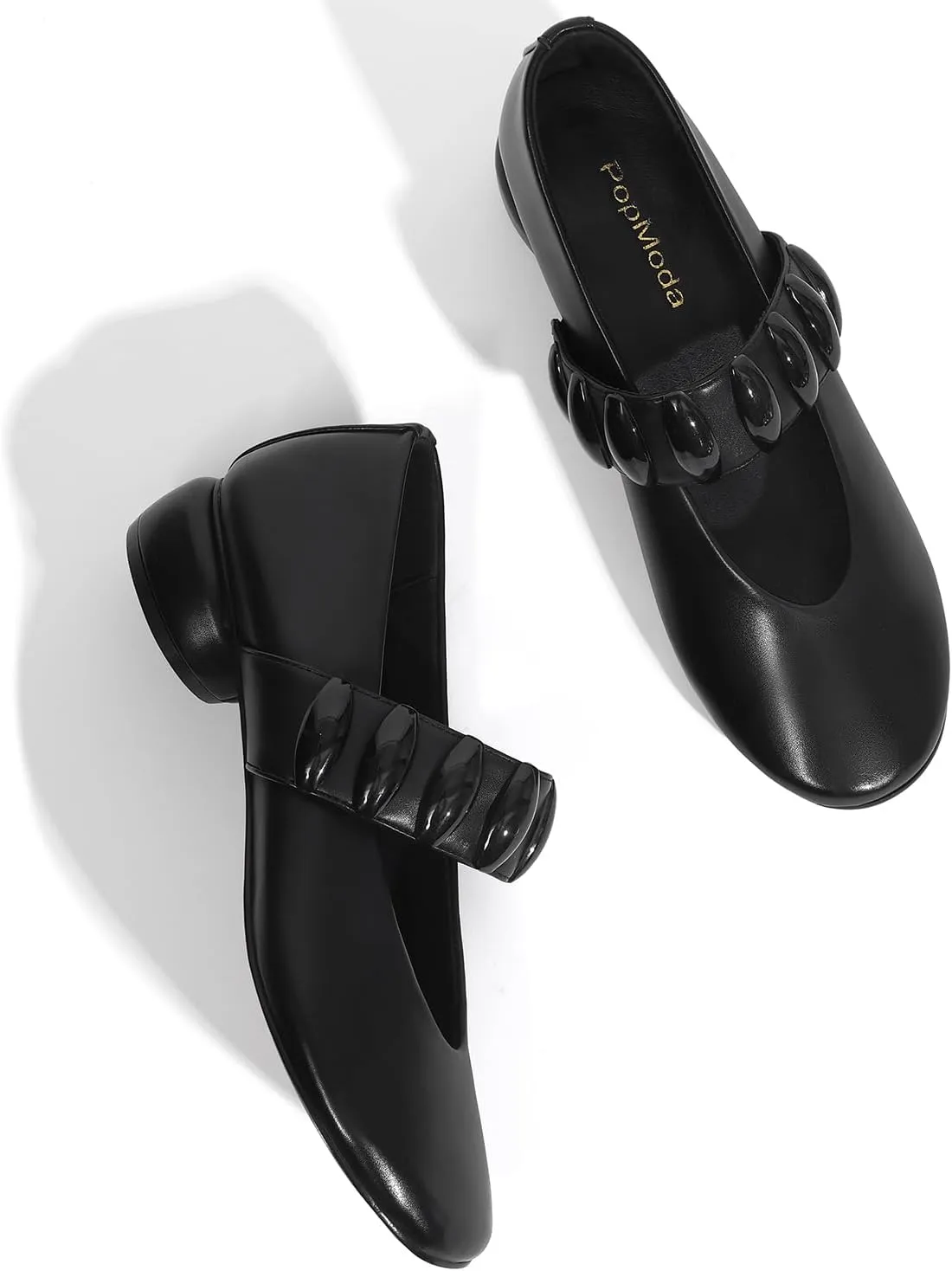 Mary Janes Dress Shoes for Women Heels Pumps Comfortable Closed Round Toe Chunky Low Heels Work Business Shoes