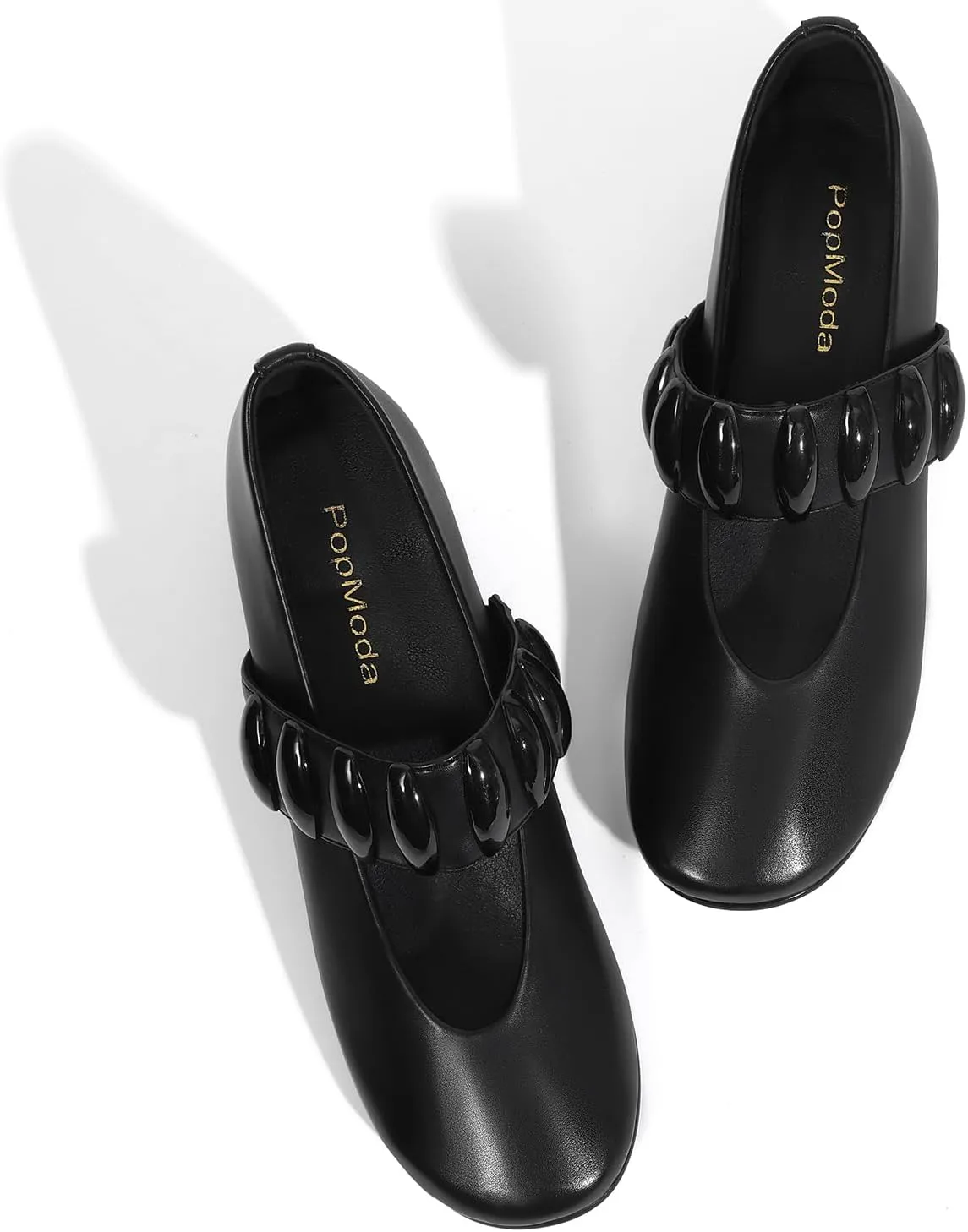 Mary Janes Dress Shoes for Women Heels Pumps Comfortable Closed Round Toe Chunky Low Heels Work Business Shoes
