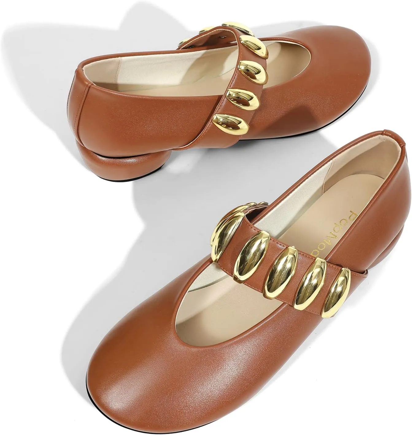 Mary Janes Dress Shoes for Women Heels Pumps Comfortable Closed Round Toe Chunky Low Heels Work Business Shoes