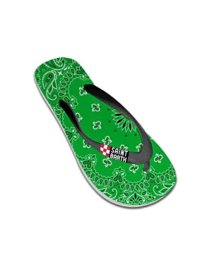 MC2 Green Bandana Flip Flops