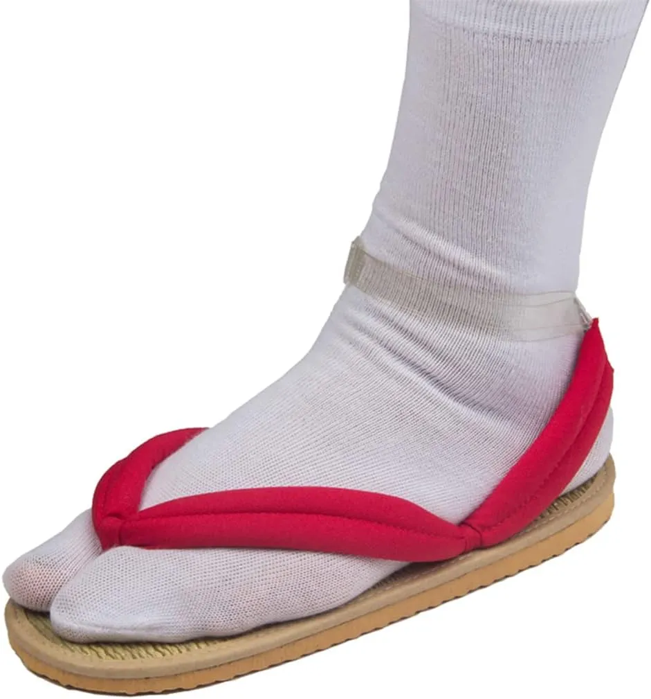 MEADOO Unisex Tanjirou Shinobu Zenitsu Cosplay Clog Shoes Kimetsu no Yaiba Cosplay Geta Sandals Prop Oshitari with Socks