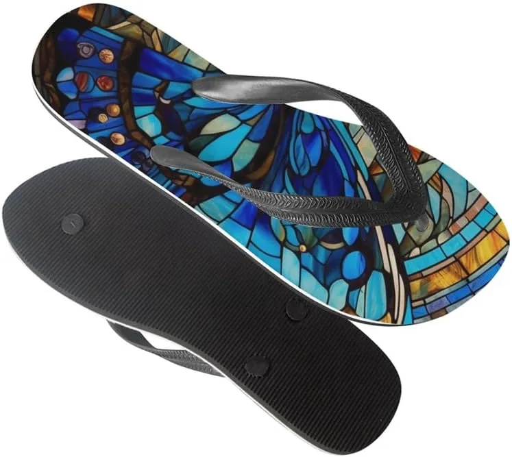 Men Hawaii Flip Flop Sandal Geometry Lightweight Thong Sandals Xmas Santa Claus Unisex Bathroom Orthotic Flip Flops