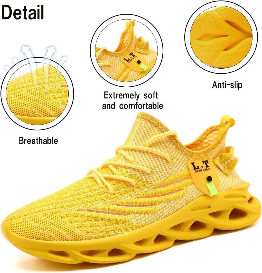 Men Running Shoes Men's Tennis Shoes Lightweight Breathable Fashion Sneakers Non Slip Workout Gym Shoes for Running Black