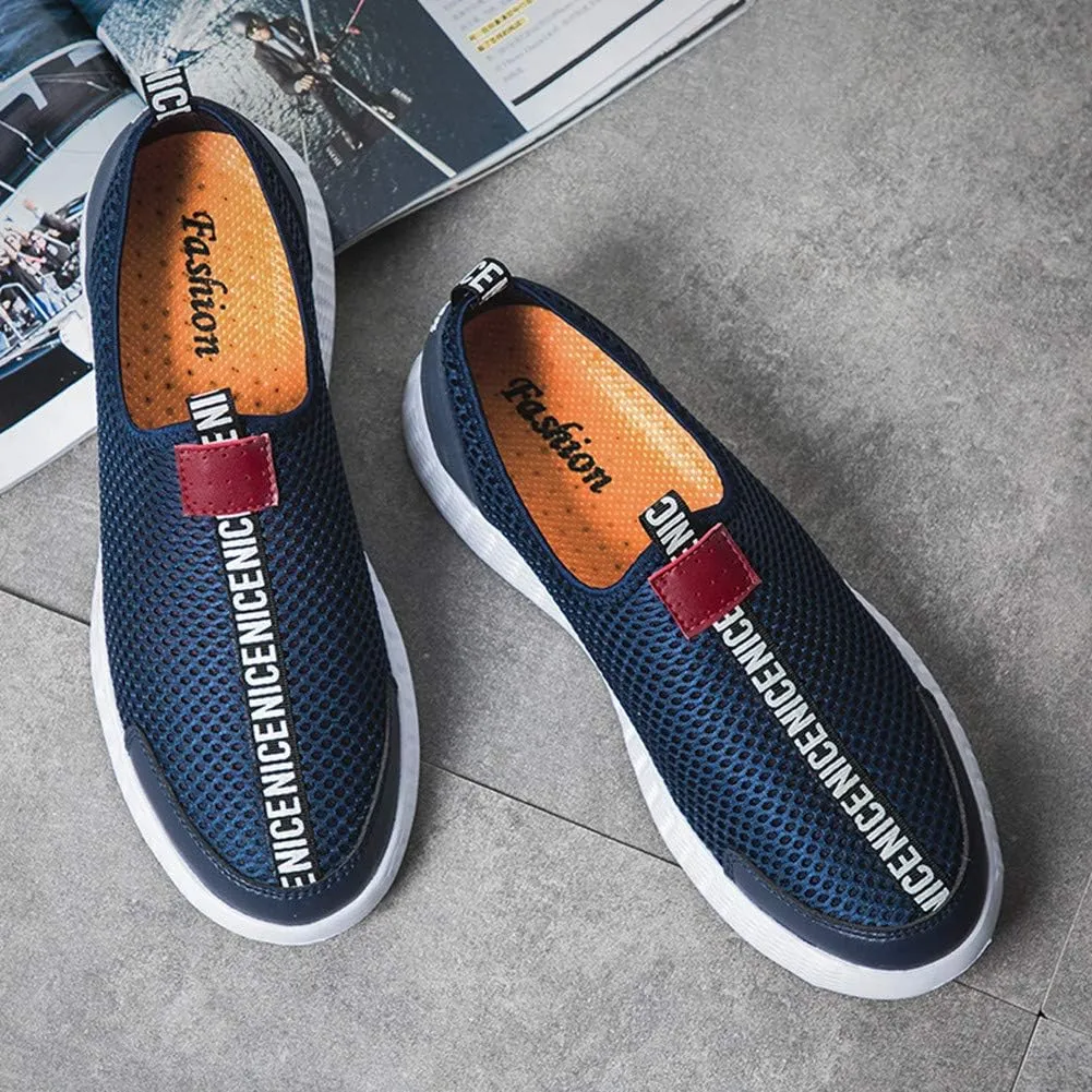 Men Summer Breathable Loafers Fashion Mesh Casual Lightweight Hollow Shoes Comfortable Outdoor Driving Flat Stylish Moccasin